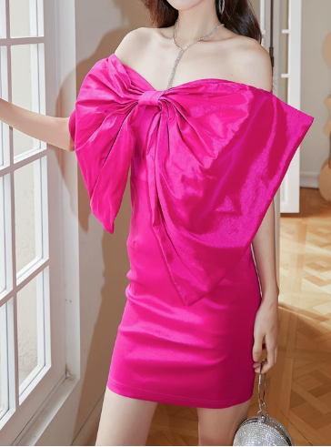 Fashionable Homecoming Dress Strapless Bowknot Prom Dress Back to School Outfits Party Dress  D6164