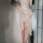 Shimmering Homecoming Dress Strapless Sequins Prom Dress Back to School Outfits Party Dress  D6168
