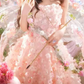 Cute Homecoming Dress Strapless Flowers Tulle Prom Dress Back to School Outfits Party Dress  D6173