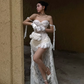 New Homecoming Dress Sweetheart Hi-Lo Pearl Lace Prom Dress Back to School Outfits Party Dress  D6196
