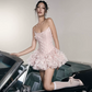 Elegant Homecoming Dress Strapless Cascade Butterfly Prom Dress Back to School Outfits Party Dress  D6205