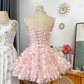 Elegant Homecoming Dress Strapless Cascade Butterfly Prom Dress Back to School Outfits Party Dress  D6205