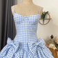 Simple Homecoming Dress Spaghetti Strap Bowknot Lace Prom Dress Back to School Outfits Party Dress  D6206