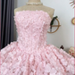 Elegant Homecoming Dress Strapless Cascade Butterfly Prom Dress Back to School Outfits Party Dress  D6205