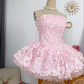 Elegant Homecoming Dress Strapless Cascade Butterfly Prom Dress Back to School Outfits Party Dress  D6205