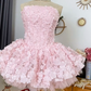 Elegant Homecoming Dress Strapless Cascade Butterfly Prom Dress Back to School Outfits Party Dress  D6205