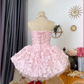 Elegant Homecoming Dress Strapless Cascade Butterfly Prom Dress Back to School Outfits Party Dress  D6205