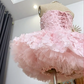 Elegant Homecoming Dress Strapless Cascade Butterfly Prom Dress Back to School Outfits Party Dress  D6205