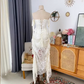 New Homecoming Dress Sweetheart Hi-Lo Pearl Lace Prom Dress Back to School Outfits Party Dress  D6196