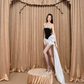 Charming Homecoming Dress Strapless Rinestone Hi-Lo Bowknot Prom Dress Back to School Outfits Party Dress  D6199