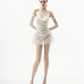 Pretty Homecoming Dress Strapless Sequin Prom Dress Back to School Outfits Party Dress  D6200