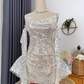 Pretty Homecoming Dress Strapless Sequin Prom Dress Back to School Outfits Party Dress  D6200