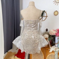 Pretty Homecoming Dress Strapless Sequin Prom Dress Back to School Outfits Party Dress  D6200