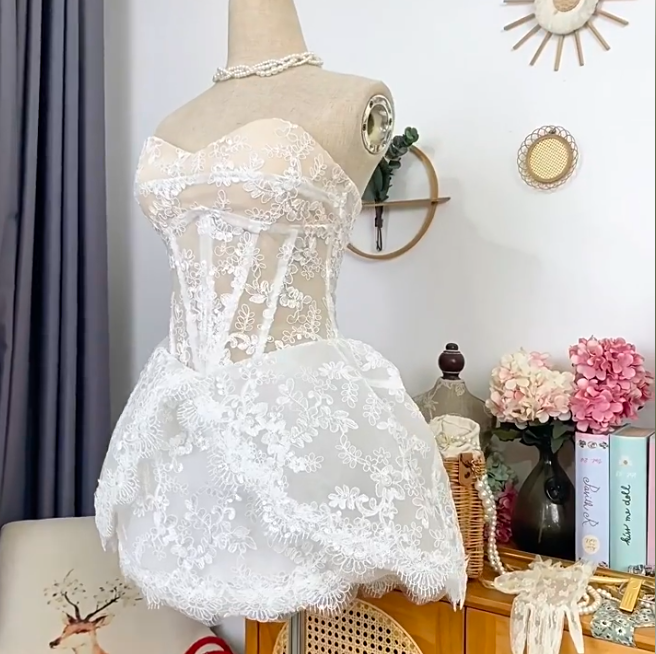 Elegant Homecoming Dress Sweetheart Lace Prom Dress Back to School Outfits Party Dress  D6204