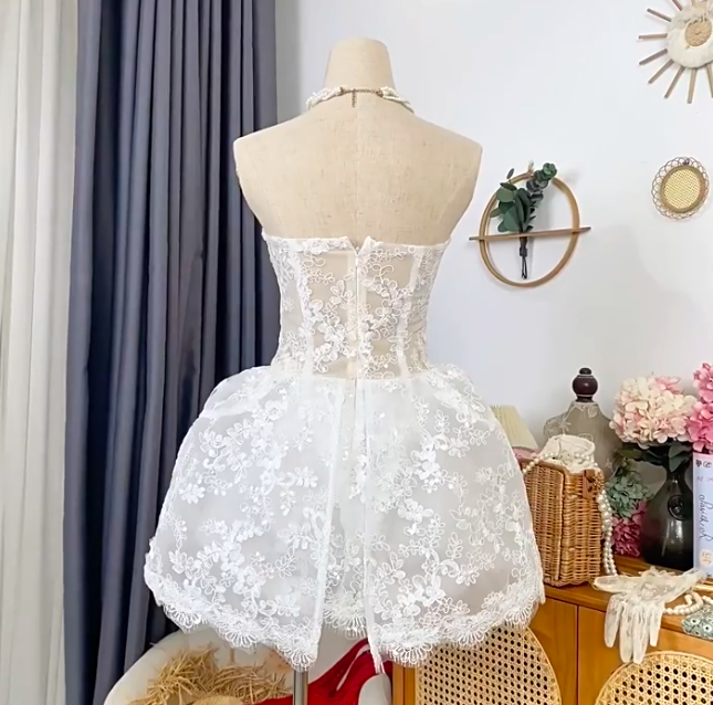 Elegant Homecoming Dress Sweetheart Lace Prom Dress Back to School Outfits Party Dress  D6204