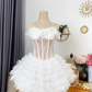 Chic Homecoming Dress Sweetheart Lace Cascade Prom Dress Back to School Outfits Party Dress  D6207
