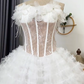 Chic Homecoming Dress Sweetheart Lace Cascade Prom Dress Back to School Outfits Party Dress  D6207