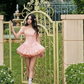New Homecoming Dress Off the Shoulder Lace Cascade Prom Dress Back to School Outfits Party Dress  D6210