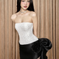 New Homecoming Dress Strapless Sequin Flower Prom Dress Back to School Outfits Party Dress  D6211