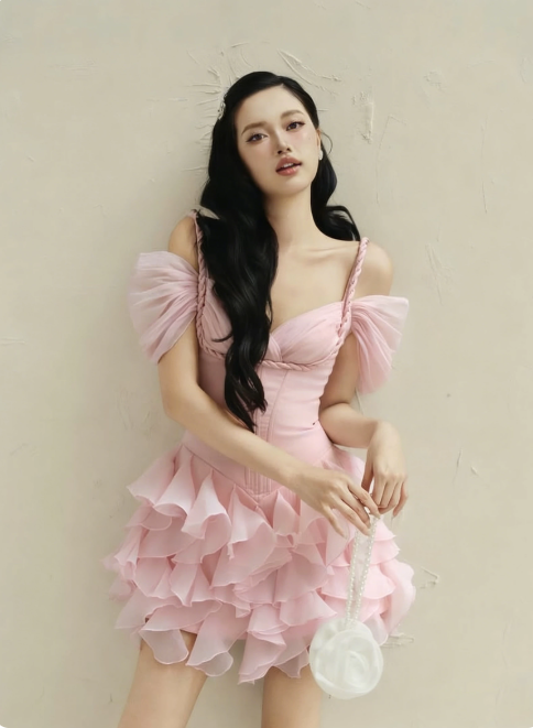 New Homecoming Dress Spaghetti Strap Tulle Cascade Prom Dress Back to School Outfits Party Dress  D6212