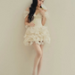 New Homecoming Dress Spaghetti Strap Tulle Cascade Prom Dress Back to School Outfits Party Dress  D6212
