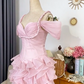 New Homecoming Dress Spaghetti Strap Tulle Cascade Prom Dress Back to School Outfits Party Dress  D6212