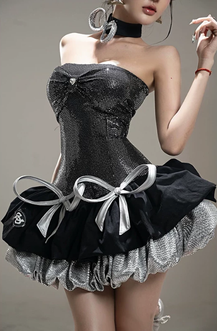 Cool Homecoming Dress Spaghetti Strap Sequin Cascade Prom Dress Back to School Outfits Party Dress  D6217