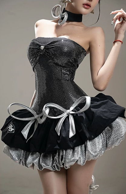 Cool Homecoming Dress Spaghetti Strap Sequin Cascade Prom Dress Back to School Outfits Party Dress  D6217