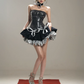 Cool Homecoming Dress Spaghetti Strap Sequin Cascade Prom Dress Back to School Outfits Party Dress  D6217
