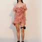 New Homecoming Dress Off the Shoulder Flouncing Cascade Prom Dress Back to School Outfits Party Dress  D6218