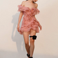 New Homecoming Dress Off the Shoulder Flouncing Cascade Prom Dress Back to School Outfits Party Dress  D6218