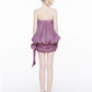 Cute Homecoming Dress Strapless Bowknot Pleated Prom Dress Back to School Outfits Party Dress  D6223