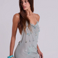 Simple Homecoming Dress Spaghetti Strap Rinestone Backless Prom Dress Back to School Outfits Party Dress  D6224
