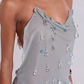 Simple Homecoming Dress Spaghetti Strap Rinestone Backless Prom Dress Back to School Outfits Party Dress  D6224