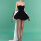 Pretty Homecoming Dress Sweetheart Bowknot Rinestone Hi-Lo Prom Dress Back to School Outfits Party Dress  D6233