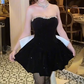 Pretty Homecoming Dress Sweetheart Bowknot Rinestone Hi-Lo Prom Dress Back to School Outfits Party Dress  D6233