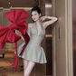 New Homecoming Dress Halter Pleated Prom Dress Back to School Outfits Party Dress  D6234