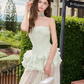 New Homecoming Dress Strapless Lace High-Split Flouncing Prom Dress Back to School Outfits Party Dress  D6235
