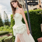 New Homecoming Dress Strapless Lace High-Split Flouncing Prom Dress Back to School Outfits Party Dress  D6235