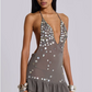 Chic Homecoming Dress V Neck Sequin Prom Dress Back to School Outfits Party Dress  D6229