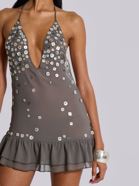Chic Homecoming Dress V Neck Sequin Prom Dress Back to School Outfits Party Dress  D6229