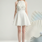 New Homecoming Dress Halter Flower Beaded Prom Dress Back to School Outfits Party Dress  D6238