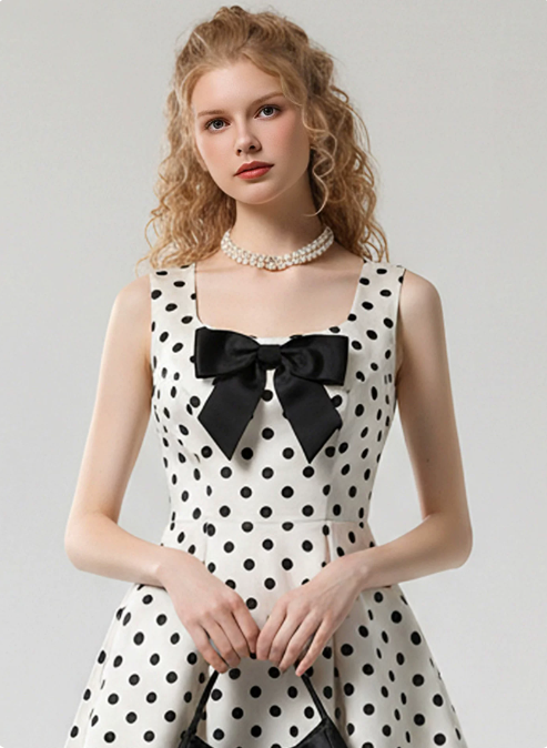 Elegant Homecoming Dress Square Bowknot Prom Dress Back to School Outfits Party Dress  D6241