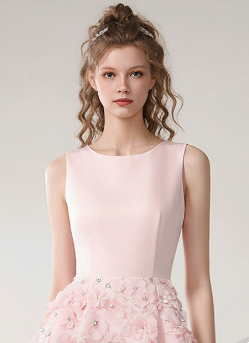 Elegant Homecoming Dress Jewel Flower Beaded Prom Dress Back to School Outfits Party Dress  D6242