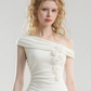 Elegant Homecoming Dress One Shoulder Flower Tulle Prom Dress Back to School Outfits Party Dress  D6243