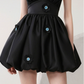Charming Homecoming Dress Halter Flower Pleated Prom Dress Back to School Outfits Party Dress  D6245