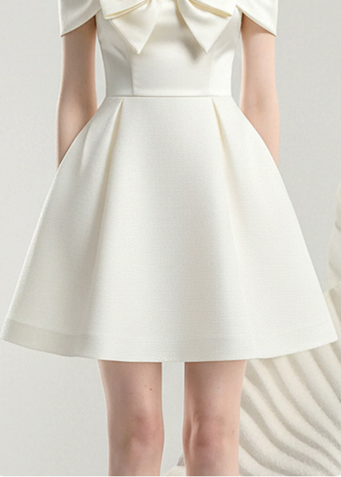 New Homecoming Dress Spqghetti Strap Bowknot Prom Dress Back to School Outfits Party Dress  D6247