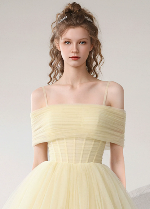 Sweet Homecoming Dress Spaghetti Strap Tulle Prom Dress Back to School Outfits Party Dress  D6250