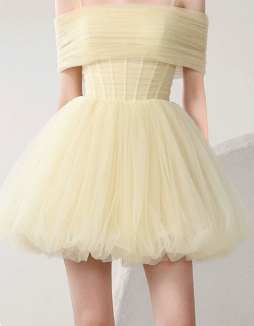 Sweet Homecoming Dress Spaghetti Strap Tulle Prom Dress Back to School Outfits Party Dress  D6250