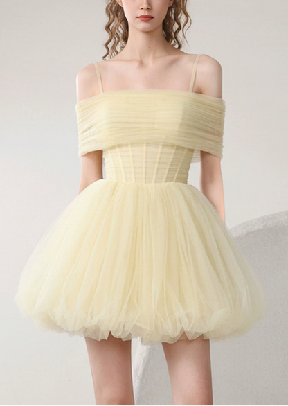 Sweet Homecoming Dress Spaghetti Strap Tulle Prom Dress Back to School Outfits Party Dress  D6250